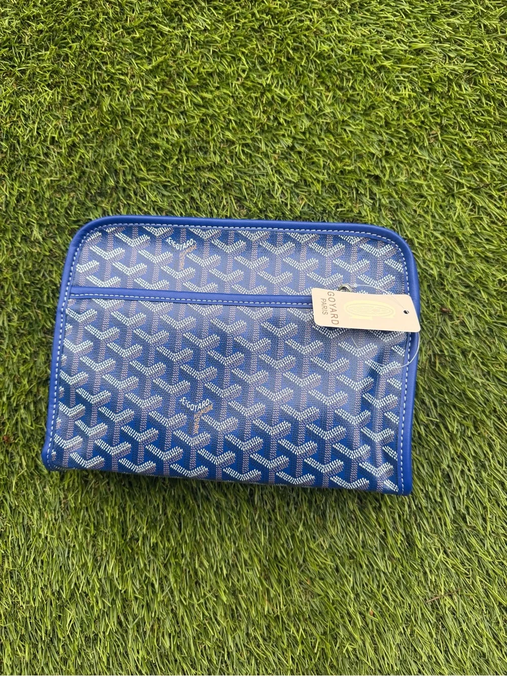 Blue Patterned Travel Pouch